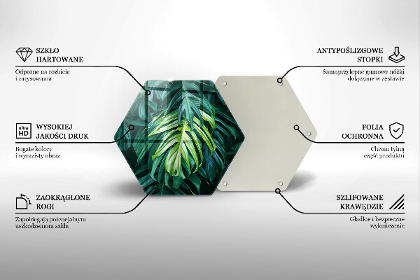 Tocător de bucătărie Frunze de monstera sălbatică