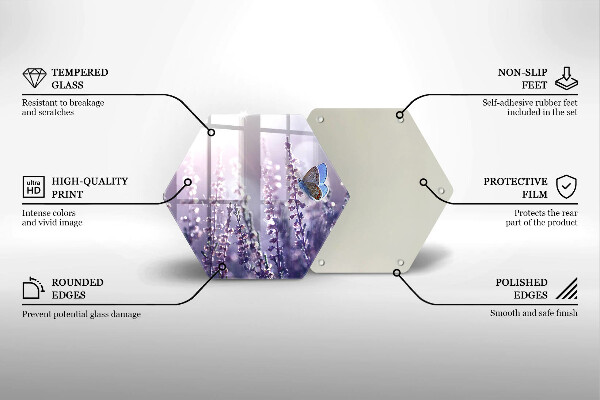 Tocător de bucătărie Flori sălbatice și fluture