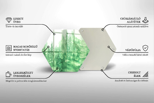 Tocător de bucătărie Pădure pictată