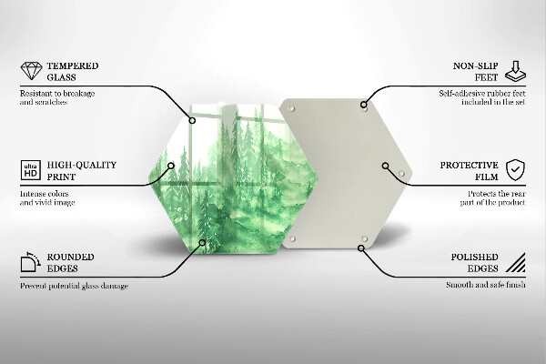 Tocător de bucătărie Pădure pictată