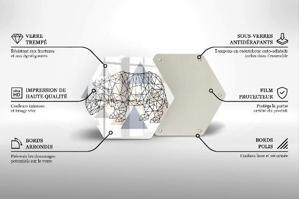 Tocător de bucătărie Linie de artă rinocer