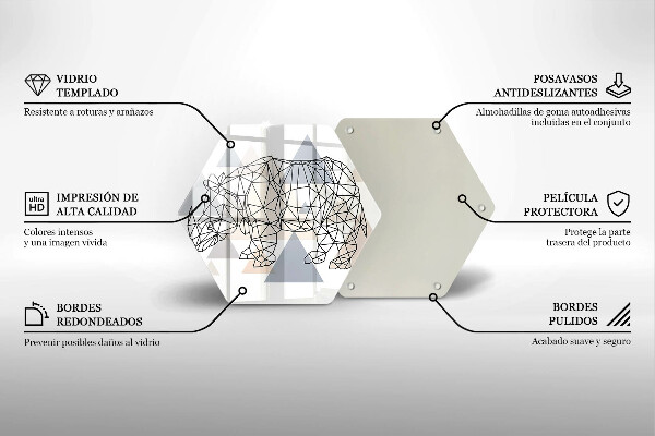 Tocător de bucătărie Linie de artă rinocer