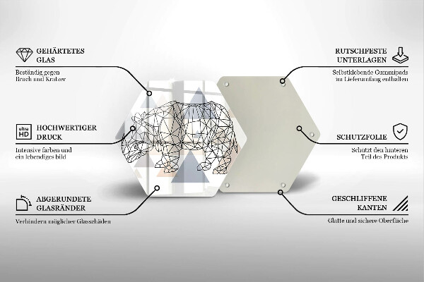 Tocător de bucătărie Linie de artă rinocer