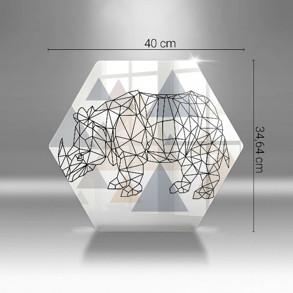 Tocător de bucătărie Linie de artă rinocer