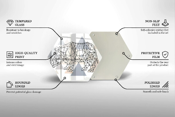 Tocător de bucătărie Linie de artă rinocer