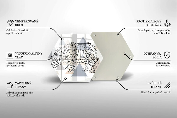 Tocător de bucătărie Linie de artă rinocer