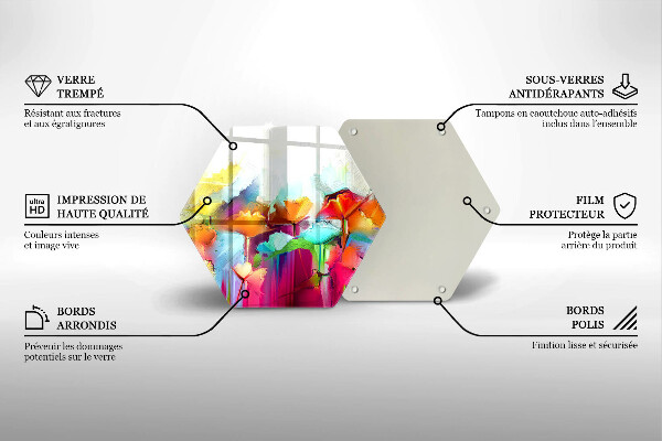 Tocător de bucătărie Flori pictate