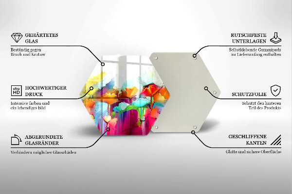 Tocător de bucătărie Flori pictate