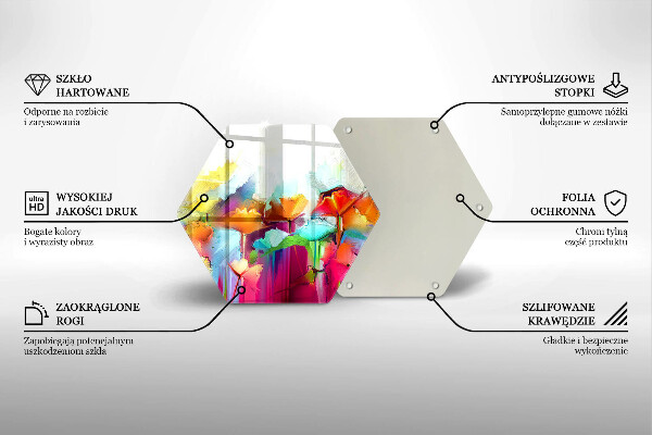 Tocător de bucătărie Flori pictate