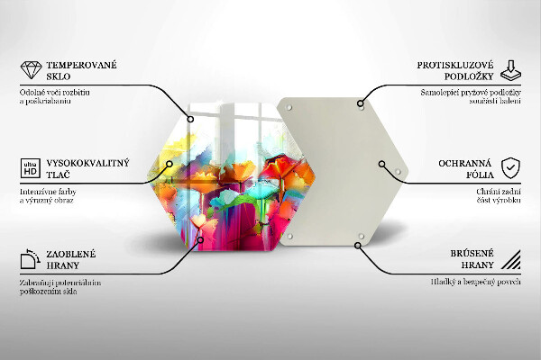 Tocător de bucătărie Flori pictate