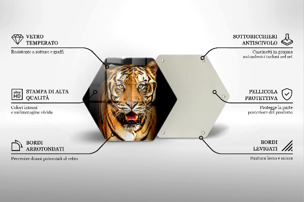Tocător de bucătărie Tigru animale sălbatice