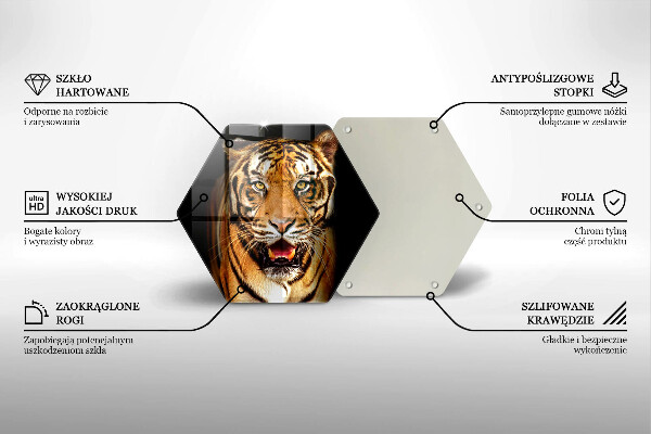 Tocător de bucătărie Tigru animale sălbatice