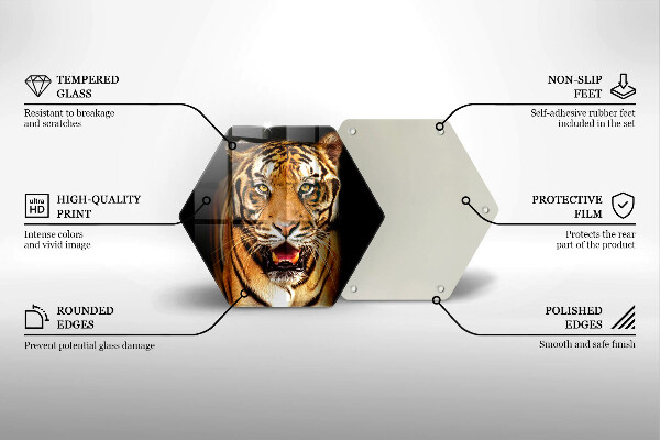 Tocător de bucătărie Tigru animale sălbatice
