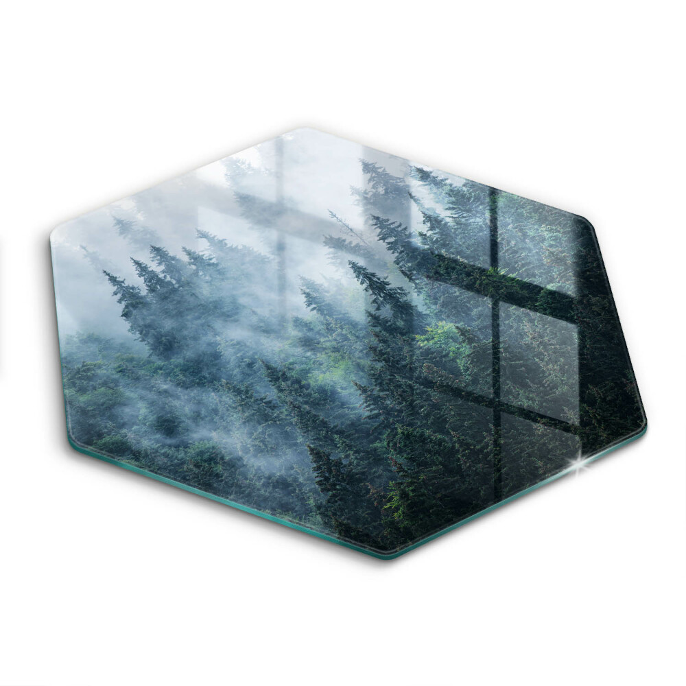 Tocător sticlă Copaci de pădure și ceață