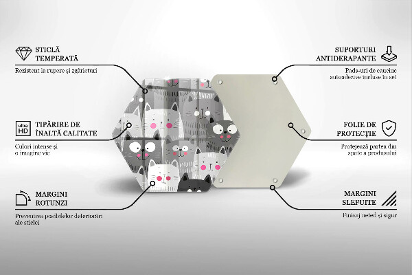 Tocător sticlă Ilustrație de pisici