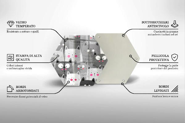 Tocător sticlă Ilustrație de pisici