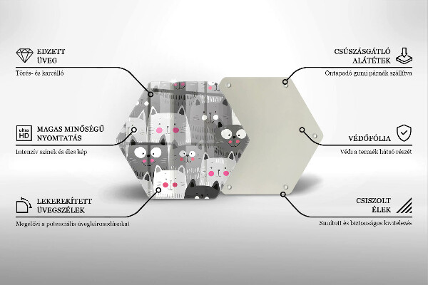 Tocător sticlă Ilustrație de pisici