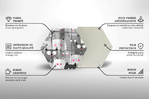Tocător sticlă Ilustrație de pisici