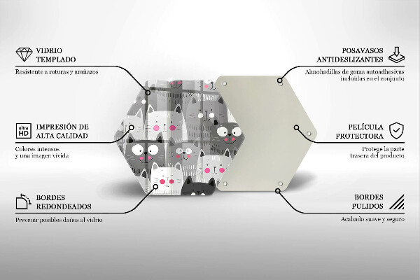 Tocător sticlă Ilustrație de pisici
