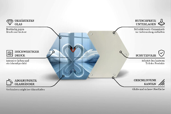 Tocător de bucătărie Două inimi de lebădă