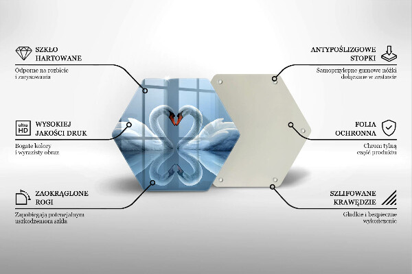 Tocător de bucătărie Două inimi de lebădă
