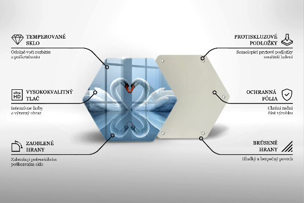 Tocător de bucătărie Două inimi de lebădă