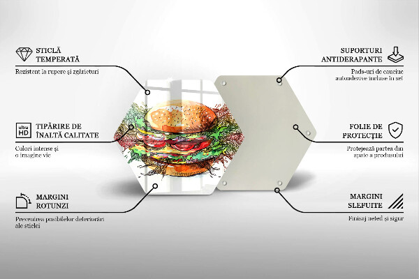 Tocător de bucătărie Desen de hamburger