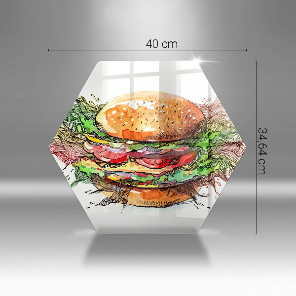 Tocător de bucătărie Desen de hamburger