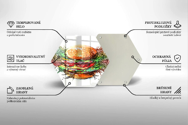 Tocător de bucătărie Desen de hamburger