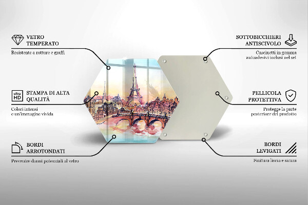 Tocător de bucătărie Peisajul Turnului Eiffel din Paris