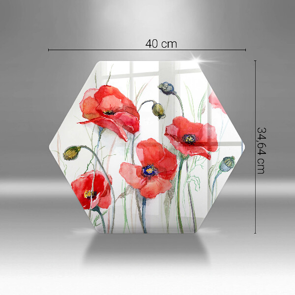 Tocător de bucătărie Flori roșii de maci