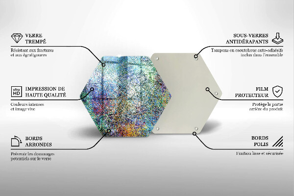 Tocător de bucătărie Abstracție de linii colorate