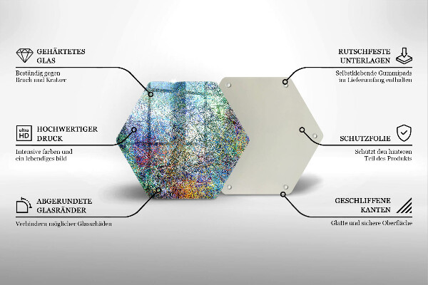 Tocător de bucătărie Abstracție de linii colorate