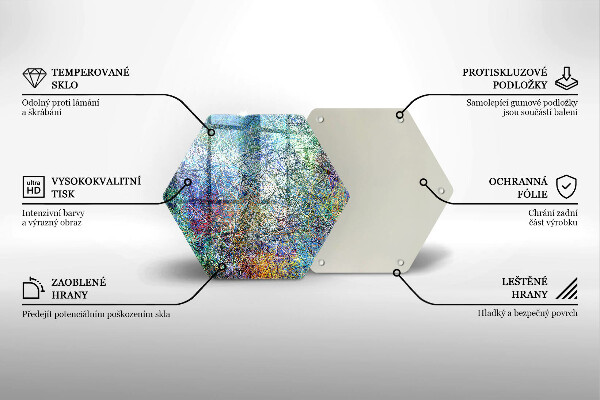 Tocător de bucătărie Abstracție de linii colorate