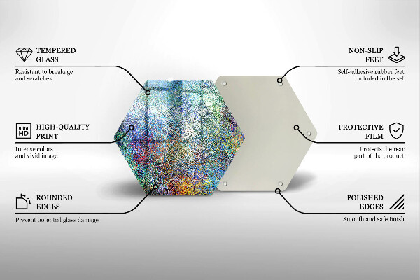 Tocător de bucătărie Abstracție de linii colorate