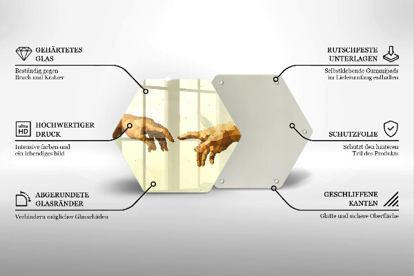 Tocător de bucătărie Crearea mâinilor lui Adam