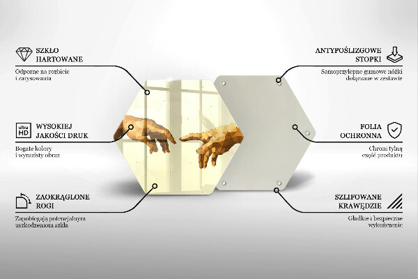 Tocător de bucătărie Crearea mâinilor lui Adam