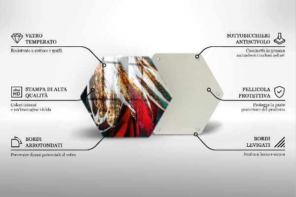 Tocător de bucătărie Pene de pasăre Boho