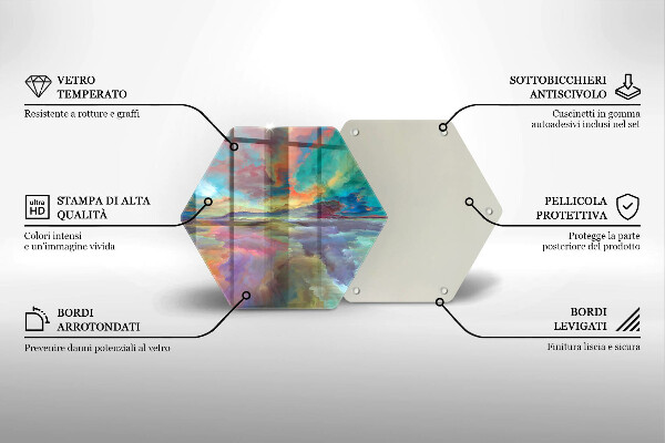 Tocător sticlă Cer colorat