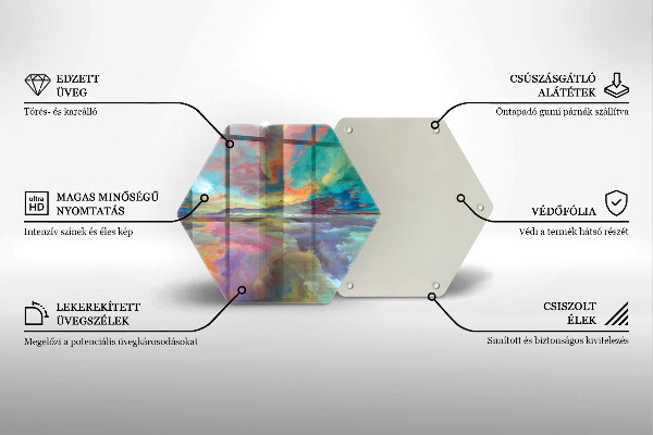 Tocător sticlă Cer colorat