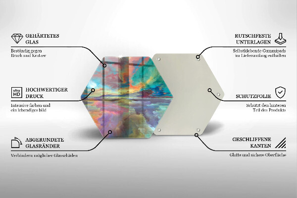 Tocător sticlă Cer colorat