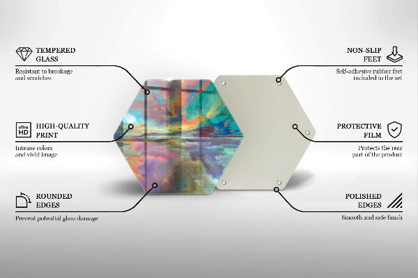 Tocător sticlă Cer colorat