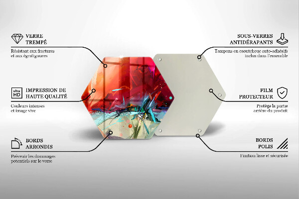 Tocător sticlă Abstracție pictată