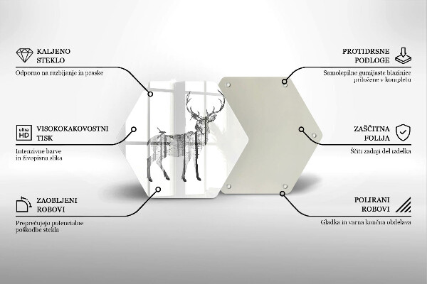 Tocător de bucătărie Ilustrație de căprioare și pădure