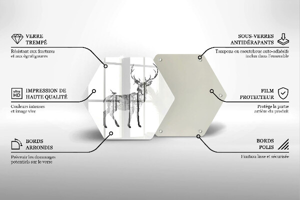Tocător de bucătărie Ilustrație de căprioare și pădure
