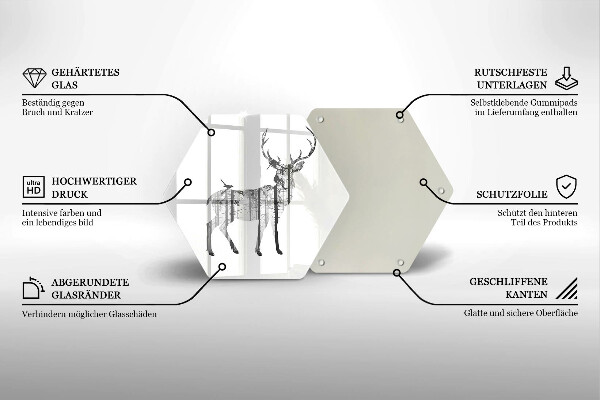 Tocător de bucătărie Ilustrație de căprioare și pădure