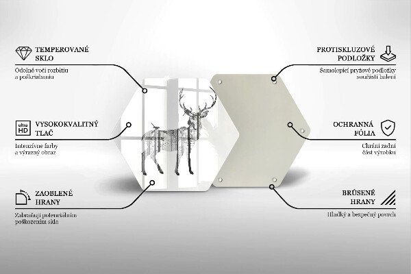 Tocător de bucătărie Ilustrație de căprioare și pădure