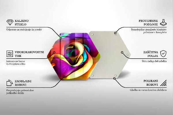 Tocător de bucătărie Petale de trandafiri colorate