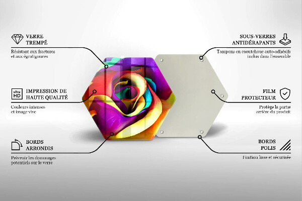 Tocător de bucătărie Petale de trandafiri colorate