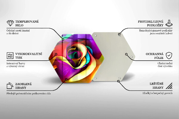 Tocător de bucătărie Petale de trandafiri colorate